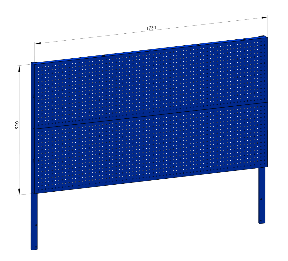 děrovaná stěna 173x90cm - blue